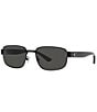 Color:Black - Image 1 - Men's 0HC7149 59mm Solid Rectangle Sunglasses