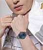 Color:Grey - Image 4 - Men's Blue Dial Elliot Quartz Analog Gunmetal Tone Stainless Steel Bracelet Watch