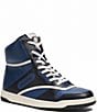 Color:Deep Blue - Image 1 - Men's C202 High Top Sneakers