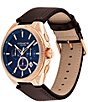COACH Men's Jackson Quartz Chronograph Brown Leather Strap Watch, Color:Brown/Navy Dial - Image 2