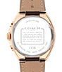 COACH Men's Jackson Quartz Chronograph Brown Leather Strap Watch, Color:Brown/Navy Dial - Image 3