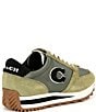 Color:Moss/Army Green - Image 2 - Men's Runner Hairy Suede Sneakers