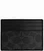 COACH Men's Signature Flat Card Case, Color:Black Sigure - Image 2
