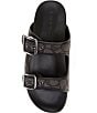 Color:Black - Image 5 - Men's Signature Leather Buckle Sandals