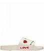 COACH Men's Leather Sketch Print Pool Slide Sandals, Chalk Multi - Image 2