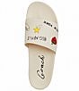 COACH Men's Leather Sketch Print Pool Slide Sandals, Chalk Multi - Image 4