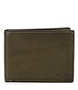 Color:Army Green - Image 1 - Men's Slim Sport Calf Leather Billfold Wallet