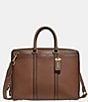 Color:Saddle - Image 1 - Metropolitan Slim Leather Briefcase