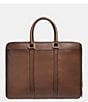 Color:Saddle - Image 2 - Metropolitan Slim Leather Briefcase