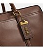 Color:Saddle - Image 5 - Metropolitan Slim Leather Briefcase