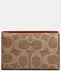 COACH Mini Signature Canvas Trifold Wallet, Color:Tan Rust - Image 2