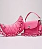Color:Petunia - Image 6 - Mira Pillow Quilted Heart Strap Shoulder Bag