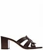 Color:Maple - Image 2 - Nikki Leather Logo Slide Sandals