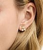 COACH Pav Icons Cherry Stud Earrings, Color:Crystal/Gold - Image 3