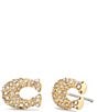 COACH Pav Signature C Stud Earrings - Image 1