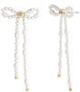 COACH Pearl Bow Drop Earrings - Image 1