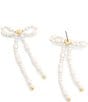 COACH Pearl Bow Drop Earrings - Image 2