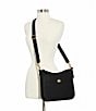 Color:Black/Brass - Image 5 - Pebble Leather Chaise Crossbody Bag
