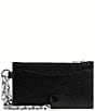 COACH Pebble Leather Zippered Card Case, Color:Black - Image 1