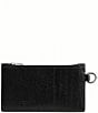 COACH Pebble Leather Zippered Card Case, Color:Black - Image 2