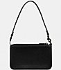 COACH Pebbled Leather Pouch Solid Black Shoulder Bag, Color:Black - Image 2