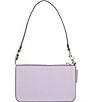 Color:Soft Purple - Image 2 - Pebbled Leather Pouch Silver Tone Shoulder Bag