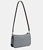 Color:Grey Blue - Image 4 - Penn Signature Logo Patent Leather Silver Hardware Shoulder Bag