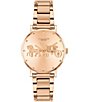 Color:Rose Gold - Image 1 - Perry Rose Gold Tone Horse & Carriage Logo Dial Bracelet Watch