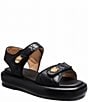 Color:Black - Image 1 - Peyton Leather Platform Sandals