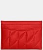 Color:Sport Red - Image 2 - Pillow Quilted Leather Card Case