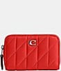 Color:Sport Red - Image 1 - Pillow Quilted Small Zip Around Card Case