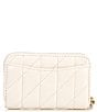 COACH Pillow Quilted Small Zip Around Gold Hardware Card Case, Color:Chalk - Image 2