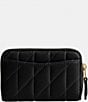 COACH Pillow Quilted Small Zip Around Gold Hardware Card Case, Color:Black - Image 2