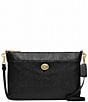Color:Black/Gold - Image 1 - Polly Pebble Leather Top Zip Gold Hardware Crossbody Bag