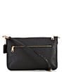 Color:Black/Gold - Image 2 - Polly Pebble Leather Top Zip Gold Hardware Crossbody Bag
