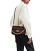COACH Quilted Glazed Leather Chain Tabby Shoulder Bag, Color:Black Currant - Image 4