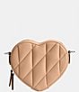 Color:Buff - Image 2 - Quilted Heart Crossbody Bag
