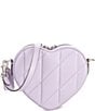 Color:Soft Purple - Image 2 - Quilted Heart Crossbody Bag