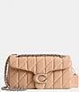 Color:Buff - Image 1 - Quilted Leather Covered C Tabby 26 Shoulder Bag