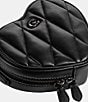 Color:Black - Image 5 - Black Quilted Leather Heart Crossbody Bag