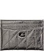 COACH Quilted Metallic Essential Card Case, Color:Anthracite - Image 1