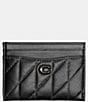 Color:Black - Image 1 - Quilted Nappa Leather Card Case