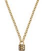 Color:Shiny Gold - Image 1 - Quilted Padlock Short Pendant Necklace