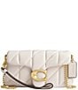 COACH Quilted Pillow Leather Gold Hardware Tabby Wristlet, Color:Chalk - Image 1