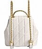 COACH Tabby Leather Pillow Quilt Chain Strap Backpack, Color:Chalk - Image 2