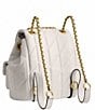 COACH Tabby Leather Pillow Quilt Chain Strap Backpack, Color:Chalk - Image 4