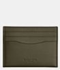 COACH Refined Calf Leather Flat Card Case, Color:Army Green - Image 1