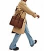 COACH Restored Gotham Portfolio Bag, Color:Redwood - Image 6