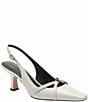 COACH Rowyn Leather Logo Detail Slingback Pumps - Image 1