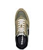 Color:Moss/Army Green - Image 4 - Runner Signature Logo Retro Lace-Up Sneakers